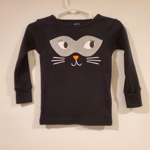 Carter's Halloween Black Cat Pajama Top Baby Size 18 Months